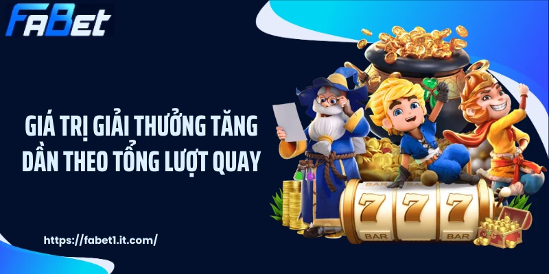 Giá trị giải thưởng tăng dần theo tổng lượt quay